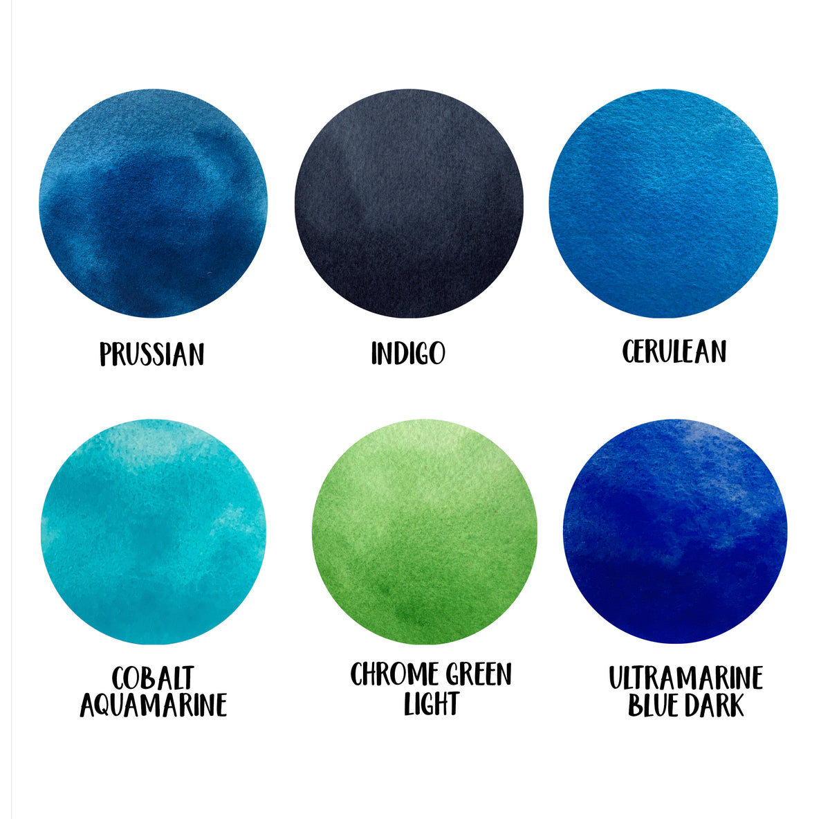 Ocean Blue Colors - 6 Color Set - Aquamarine, Ultramarine