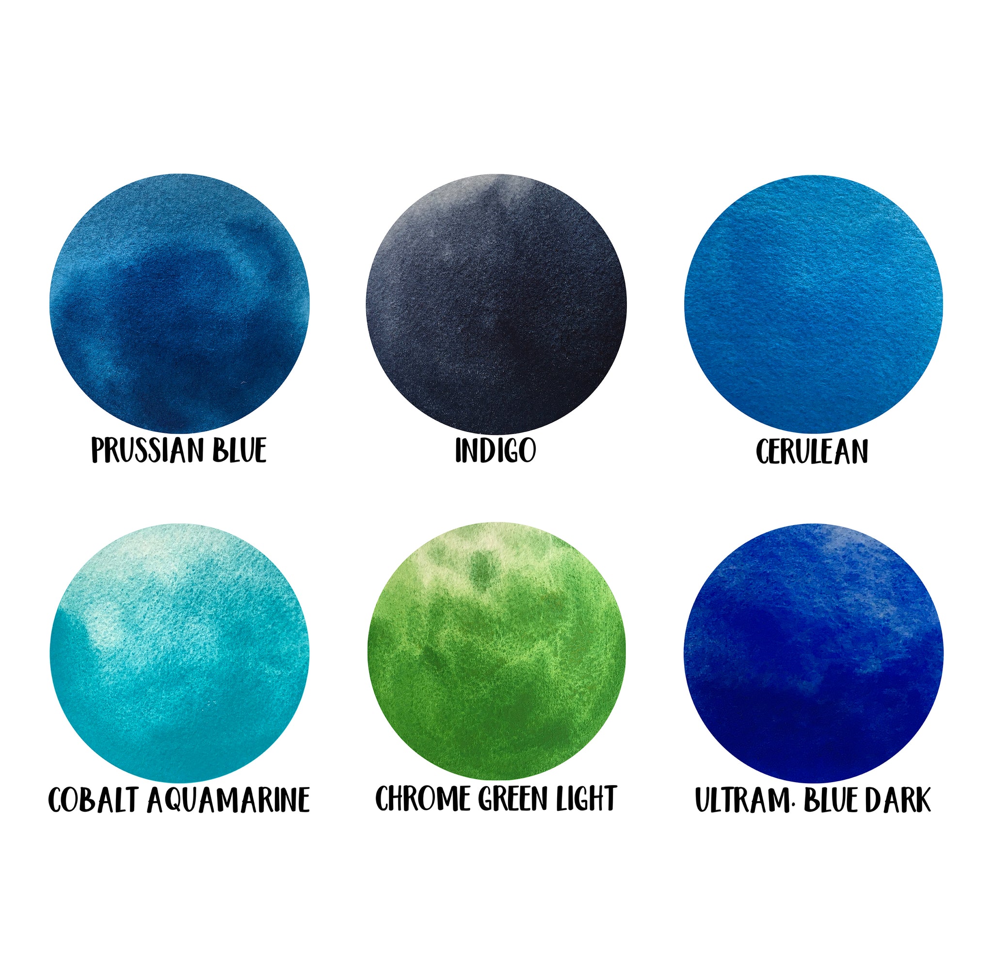 Ocean Blue Colors - 6 Color Set - Aquamarine, Ultramarine, Cerulean, I –  poemsaboutyou, image size:2048x2019