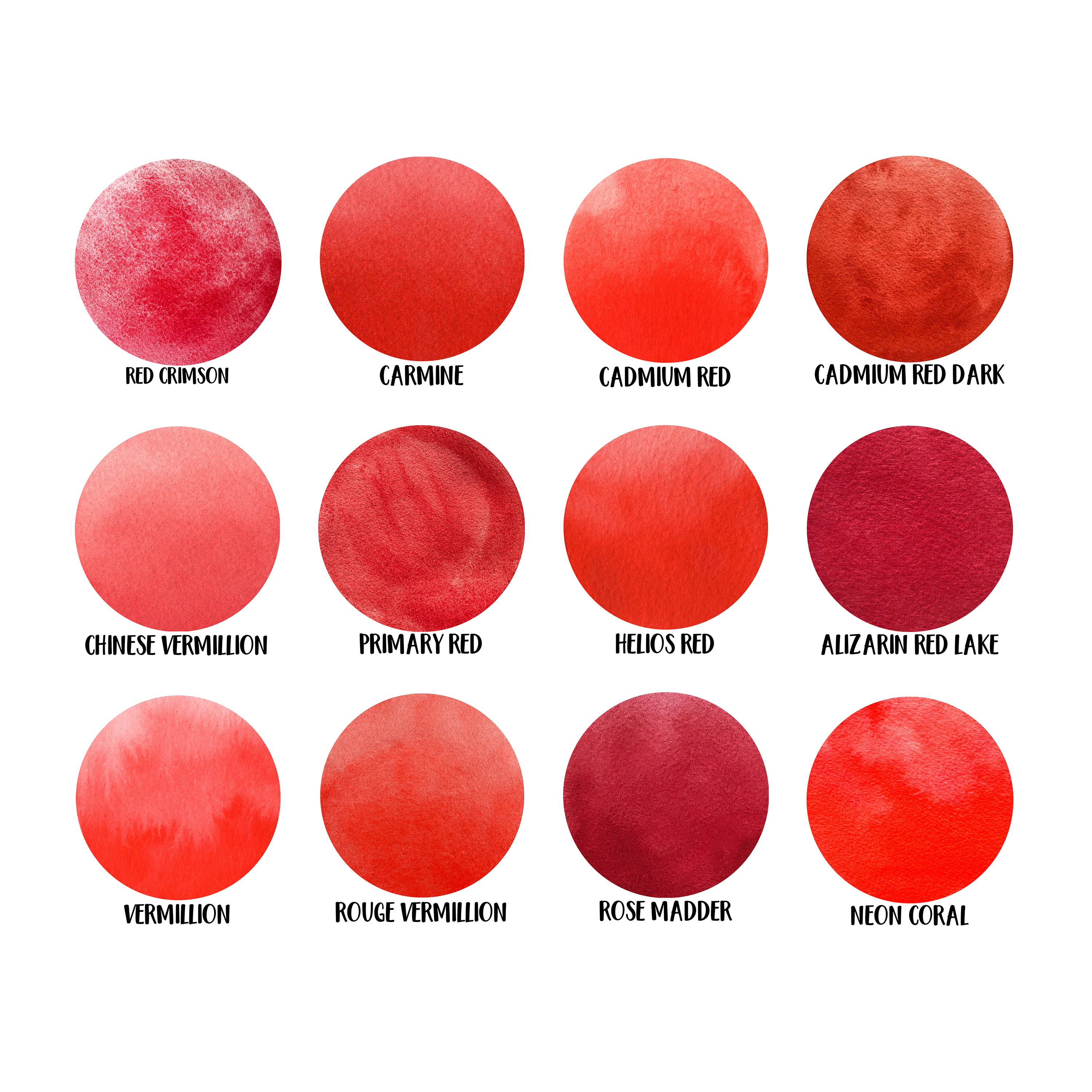 Red Set - 12 Color Set Extension - Carmine, Crimson, Vermillion