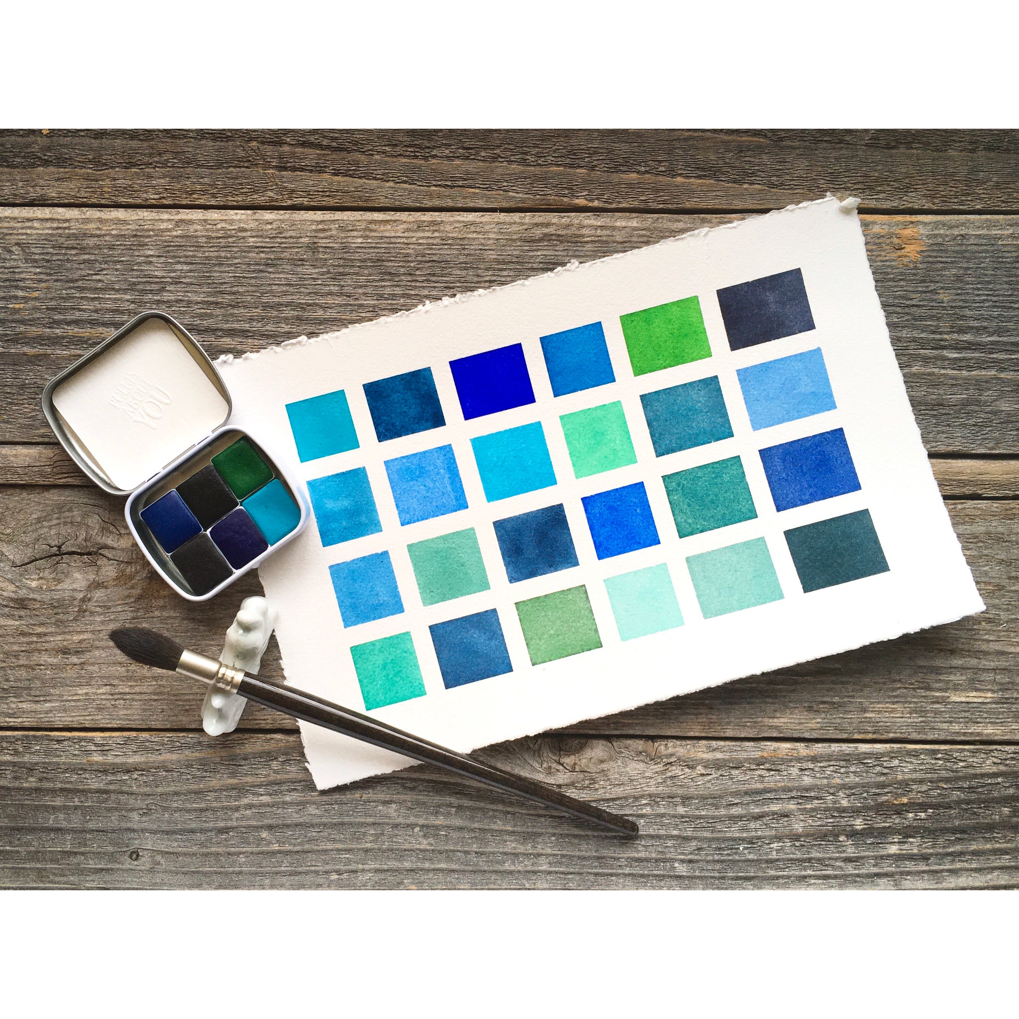 bluebleubleueミントグリーン38 Ocean Blue Colors - 6 Color Set - Aquamarine, Ultramarine